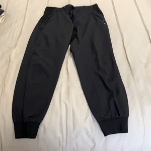Black joggers with drawstring waist